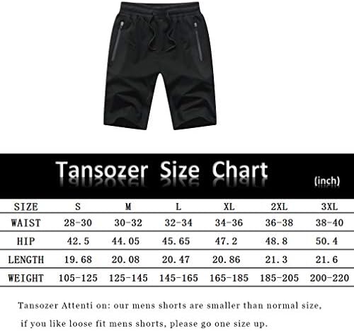 Shorts atléticos de Tansozer Mens com bolsos com zíper