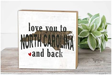 Corações Kindred 5x5 Amo você para declarar Block Sign Carolina do Norte