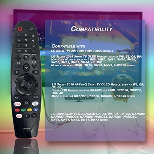 Controle remoto de voz de substituição Compatível com LG Magic Remote Compatível com LG Select 2018 2019 2020 Smart TVs,