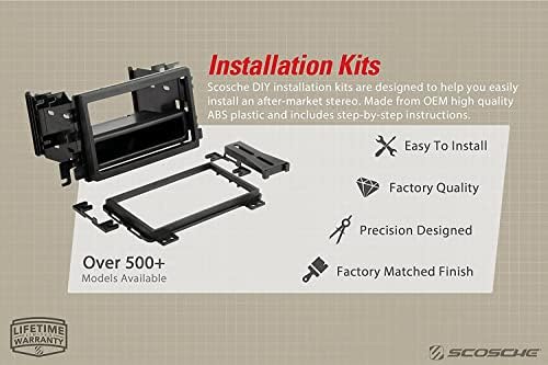 SCOSCHE HY1625B DUPLE DIN & DIN+Pocket Dash Kit Compatível com Sonata Hyundai 2011-13 com controles A/C padrão preto