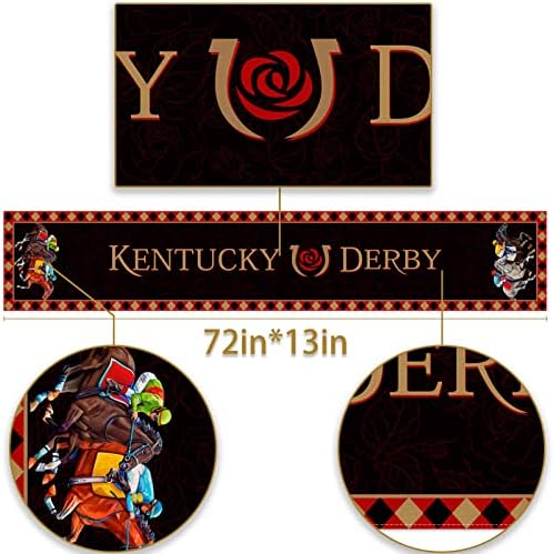 Pudodo Kentucky Derby Table Runner Run for the Roses Jockey Horse Racing Racing Decoração de jantar de cozinha Decoração