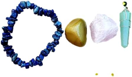4pc Cura natural de Cristal Gemstone Love Set com Sodalite, Rose Quartz, Mookaite Jasper, Aventurine