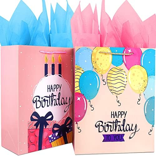 Bolsa de presente Birthday Gift Sacors Conjunto, bolsa de presente grande para meninas para meninas, mulher, sacolas