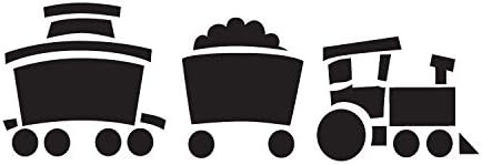 Estêncil de trem de brinquedo por Studior12 | Arte do padrão infantil - Modelo Mylar reutilizável | Pintura, giz, mídia mista | Use para o diário, DIY Home Decor - STCL1266