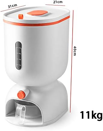 Dispensador automático de arroz automático de alimentos seco 6.5-11 kg recipientes de cereais com tampa para organização de cozinha e recipientes de cereais de armazenamento de armazenamento de cozinha de cozinha armazenamento de alimentos para cães de cão contagem