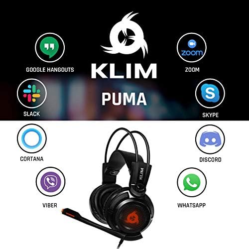 KLIM PUMA - fone de ouvido dos jogadores USB com MIC - 7.1 Audio de som surround - Vibrações integradas - Perfeito para jogos para PC e PS4 - Nova versão 2022 - Black