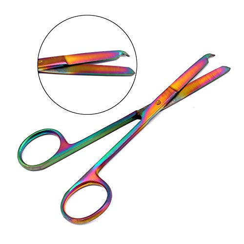 Laja Importa Conjunto de 2 Multi Titanium Color Rainbow Stitch Scissors 4,5 Aço inoxidável