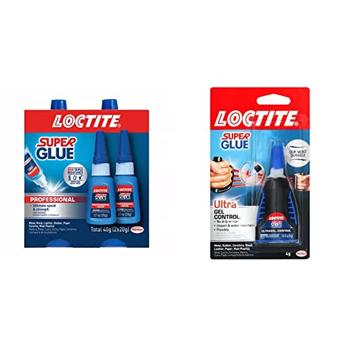 Loctite Super Glue Profissional Líquido, Supercola e Reparo Clear, Coba Instantânea Adesiva de Cianoacrilato, Garrafa Rápida