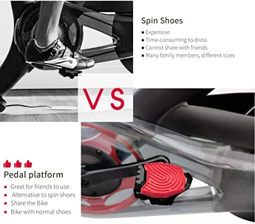 Conversores do Pedal DoublePlus compatíveis com Peloton Bike & Bike Plus, Pedais planos compatíveis com a Bike Plus, adaptadores de pedal para a bicicleta, adequados para sapatos regulares, acessórios para bicicleta de exercício