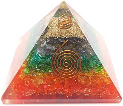 Pirâmide Orgona - Pirâmide Orgona do Gerador de Energia para Proteção e Cura de Cura - Pirâmides de Pedra Cristal - Pirâmides de Orgonita Para Sucesso, Riqueza, Dinheiro, Proteção, Reiki, Meditação - 7 Chakra Crystal, 70mm