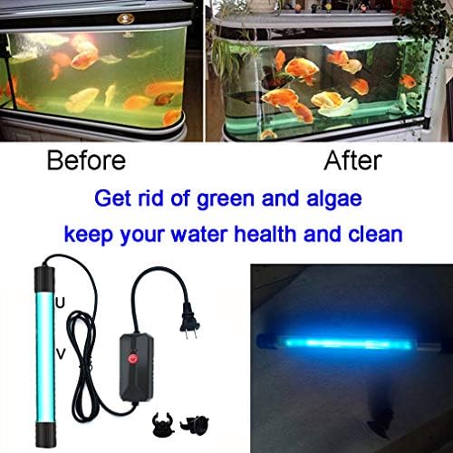 OSATNB Aquário Luz limpa 13W U & VC com timer, algas verdes de aquário Lâmpada limpa de água de peixe transparente para tanque de peixe, lagoa, piscina de natação