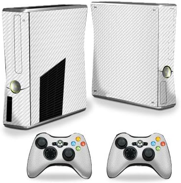 MightySkins Skin para X -Box 360 Xbox 360 S Console - Fibra de Carbono Branco | Tampa protetora, durável e exclusiva