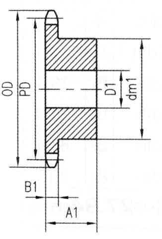 Ametric 35b46 polegadas ANSI 35-1 Cifra de aço cubo, para a corrente 35 de fita única com, 3/8 Pitch, 3/16 de largura do