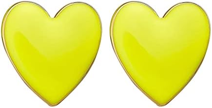 Brincos de jóias de liga de liga de jóias Óleo Fluorescentes Brincos de coração de pêssego fluorescente