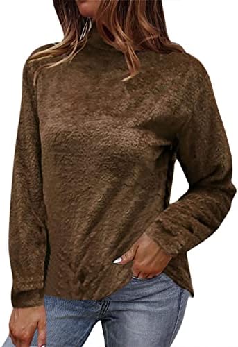 Camisola de gola alta para mulheres de inverno outono sólido bolas de pescoço alto de manga comprida suéteres de pullocatomia