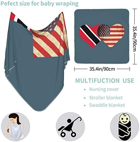 Trinidad Tobago e American Flag Baby Blanket Receber Blanket para Capa de Swaddle para recém -nascidos Infantil