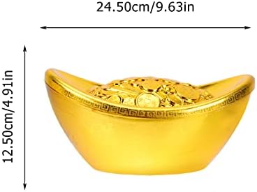 Candy Serviing Bowl Ingot Shaped: Candy Sweets Dish Disher Table Bowl Bowl Snack Food Recipiente Lucky Gold Plate Large Spring Festival Spring Festy Festy Treat Recier 24. 5x12. 5cm