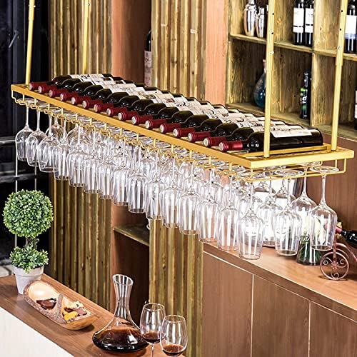 Pendurado vidro de vidro rack pendurado de vidro pendurado prateleira de teto prateleira prateleira de vinho e vinhos garrafas de gabine