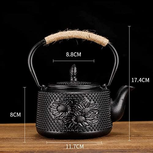 Fehun Kettle Ferro Tule de ferro sofisticada Kungfu Kungfu Conjunto de chá sem revestimento Tule de chá de água cozido/ferro/850ml
