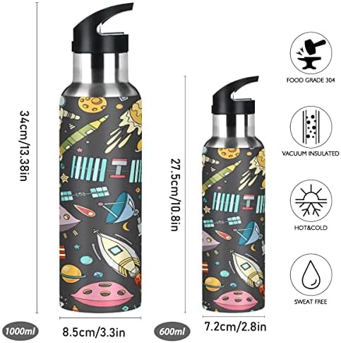 Garrafa de água de caça -foguete de espacada externa Glraphy, garrafa de água, garrafa de água com aço inoxidável isolada