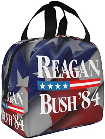 Swpwab Reagan Bush 84 Folha portátil reutilizável Bolsa de bento isolada para homens e mulheres