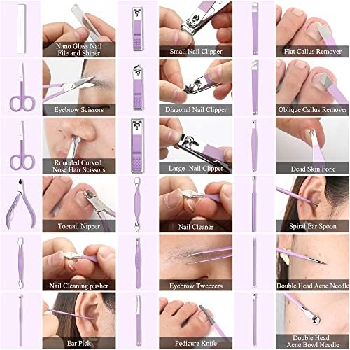 Conjunto de manicure Kit de manicure e pedicure Women Kit de unhas CLIPPER DO CLIPPER DE PERNOS 18pcs Ferramentas de cuidados