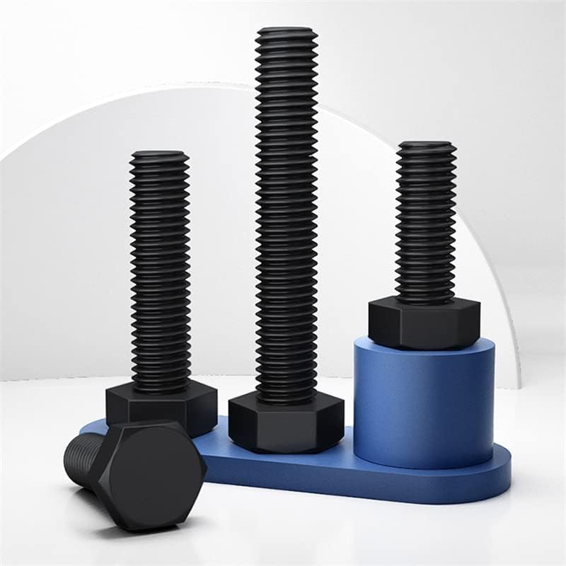 Parafusos de nylon pretos de 50 pcs pretos parafusos de isolamento hexáticos externos parafusos de plástico m3 m4 m5 m6 comprimento 6-30mm