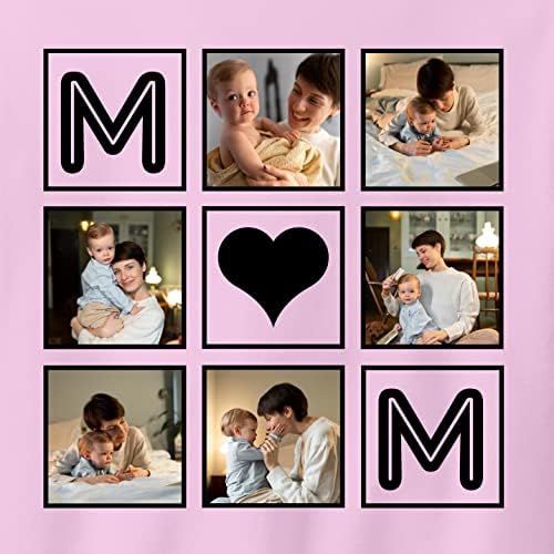 Colagens de fotos da mãe do dia das mães personalizadas com moletom de coração de coração