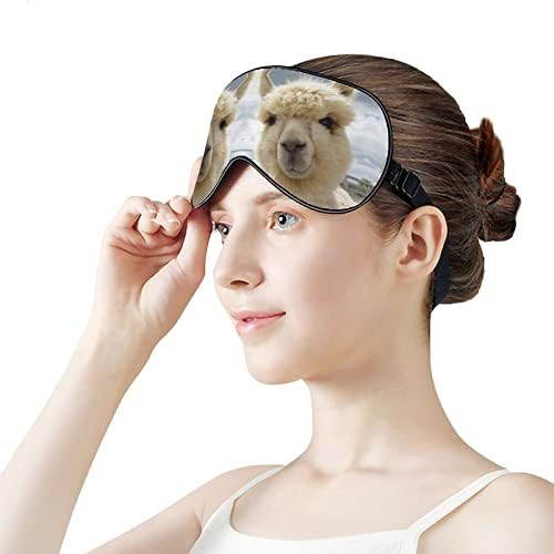 Engraçado Alpaca Máscara de Blindue Sleeping Night Sombra Correia Ajustável Olhos com gráfico engraçado para homens Men um tamanho