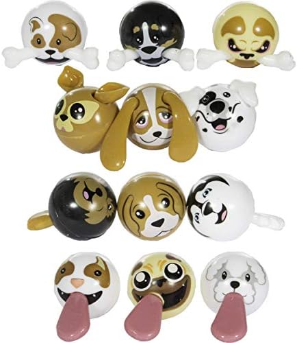 Favores de festa - Conjunto de 12 figuras de cachorro para cães fofos com peças elásticas