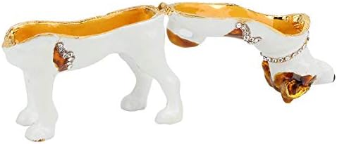 Caixa de jóias portátil Mini Jóias Caixa de bugigangas Diamantes brilhantes decoração de cães artesanato metal presente de decoração de decoração artesanal