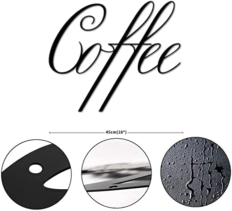 Alioyoit Coffee Word Art Sinal de caligrafia Rústico sinal de metal sinal