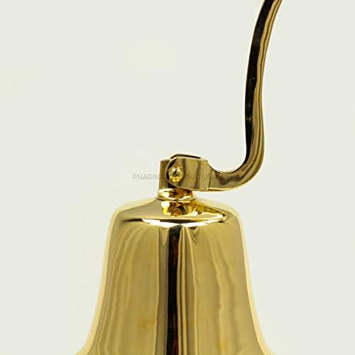Nagina International, Brass Last Ordens Bell Large 7inch / 180mm Grande sino de latão - Bell de navios, campainha de pub, sino