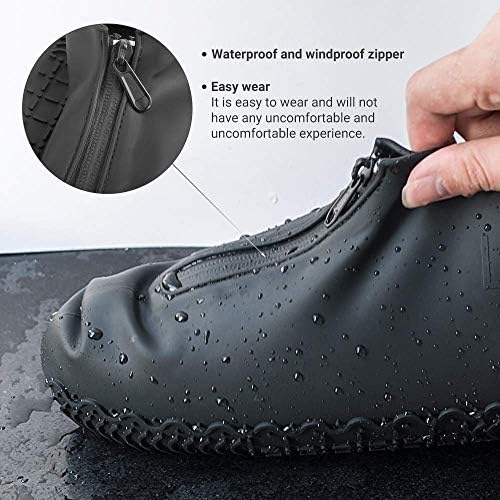 Capas de sapatos à prova d'água de Ydfagak, tampas de sapatos de chuva não escorrendo não deslizantes com zíper, protetores de calçados