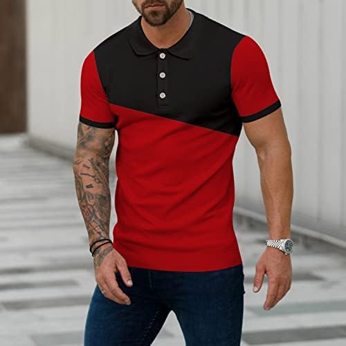 2023 Novos homens de verão moda moda macia lapel colorida combinando com manga curta camiseta de camiseta longa com mangas compridas