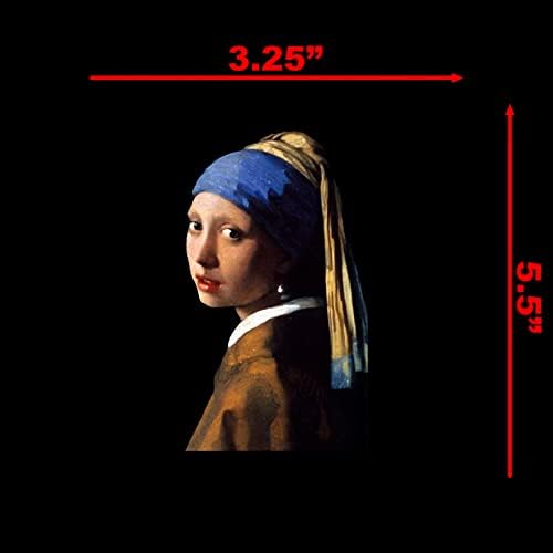 Garota com um brinco de pérolas Vermeer adesivo Decal de caderno Laptop de carro 3.25 x5.5