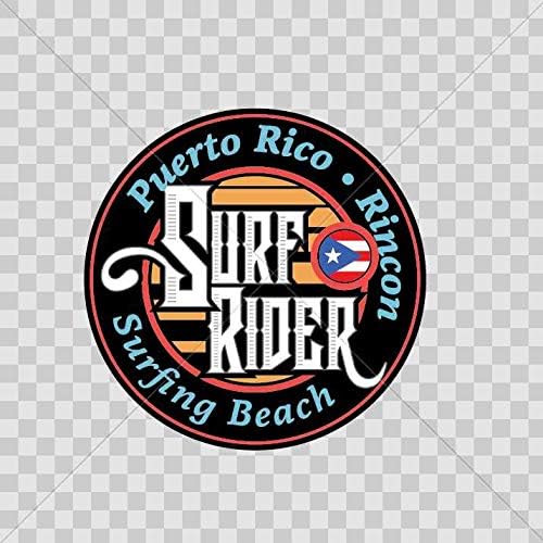 Decalques de adesivos de vinil Viagem Surf Porto Rico Rincon Beach Reef Surfboard Summer Travel Waves Waves Sea Extreme Sports Sports
