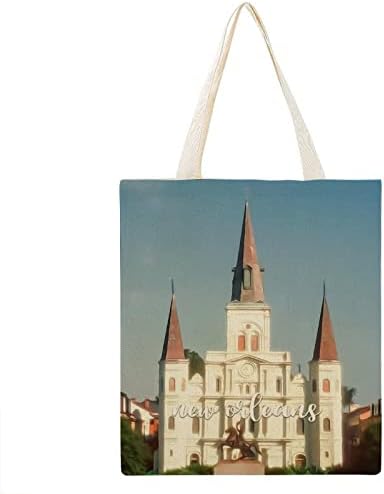 New Orleans Canvas Bags Bags da Cidade Bolsa de Viagem Bolsa de Viagem Gream para Mulheres Presente para ela para ela