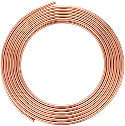 Bella Bays Tubing de cobre 1/4 od x 3/16 Id x 50 pés Refrigeração Tubulação de cobre ACR Tubing de cobre