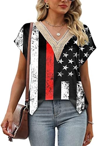 Camisas patrióticas para mulheres American Bandle Tir camise