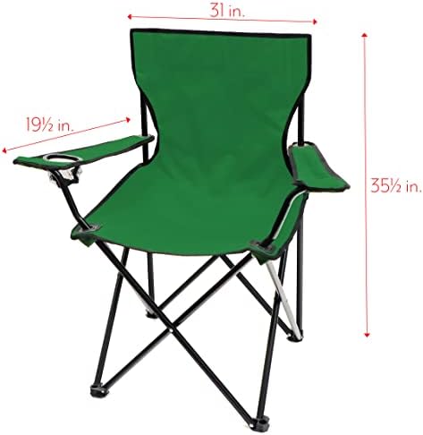Innovações de marcas comerciais dobráveis ​​cadeira de acampamento de praia ao ar livre, 18 l x 31 w x 32 h, verde escuro