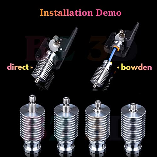 BZ 3D All Metal V6 Copper HOTEND, 500 ℃ Bocal V6 de alta temperatura V6 0,4 mm, bloco de aquecedor, aquecimento de liga de titânio para V6 HOTEND, PRUSA i3 MK3S MK3 MK2 MK2S impressora 3D HOTEND.