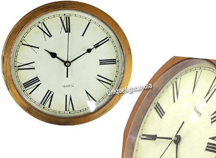 Relógio antigo de relógio de bronze bolso bolso do bolso de Londres Compass marrom marrom de madeira redonda Bolso Glass Compass Presente