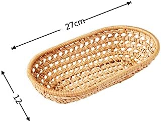 cestas tecidas, cesta de pão de pão feita à mão, decoração de cesta de armazenamento manual de armazenamento jrenbox