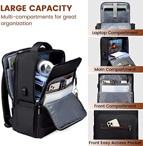Backpack de laptop LoveVook para homens, mochila de computador à prova d'água, mochila de negócios de viagens anti -roubo