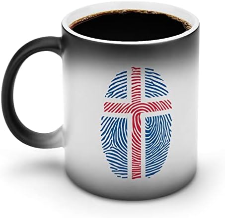 Islândia Print Heat Mudança de caneca Magic Coffee Tumbler Cerâmica Cuple