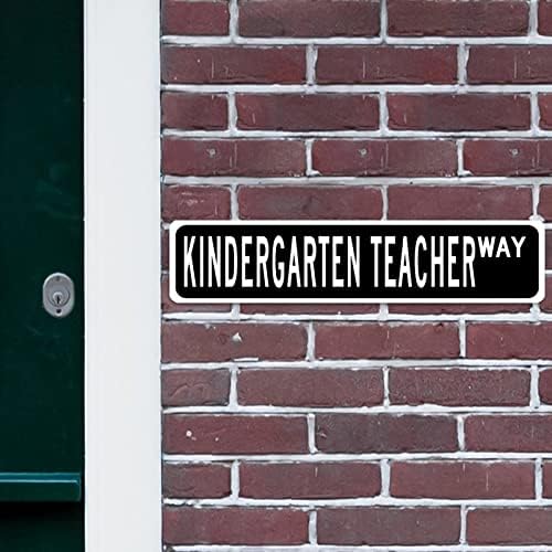Professor do jardim de infância, placas de rua personalizadas sinal de meta