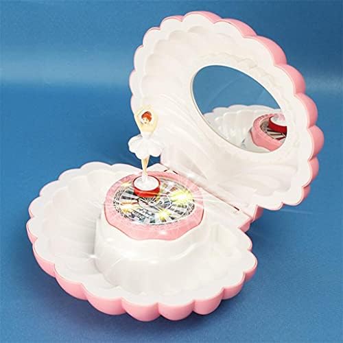 Klhhg Dancing Ballet Girl Shell Music Box com enchimento leve de meia de Natal para crianças (cor: rosa, tamanho
