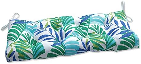 Travesseiro Perfeito Perfeito ao ar livre/interno Islamorada Azul/Banco Tufado Verde/Almofada Swing, 48 x 18