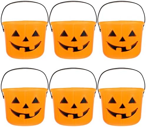 Toyvian 6pcs Halloween Pumpkin Candy Bucket Portable Pumpkin Bucket Trick ou Treat Pumpkin Candy Bucket Holder com alça